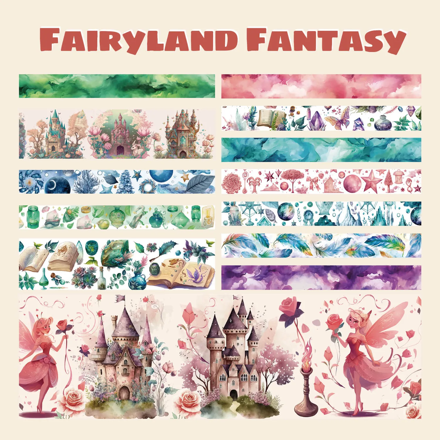 Ieebee Magic Fairy Washi Tape Set 23 Rollen Schloss Sterne