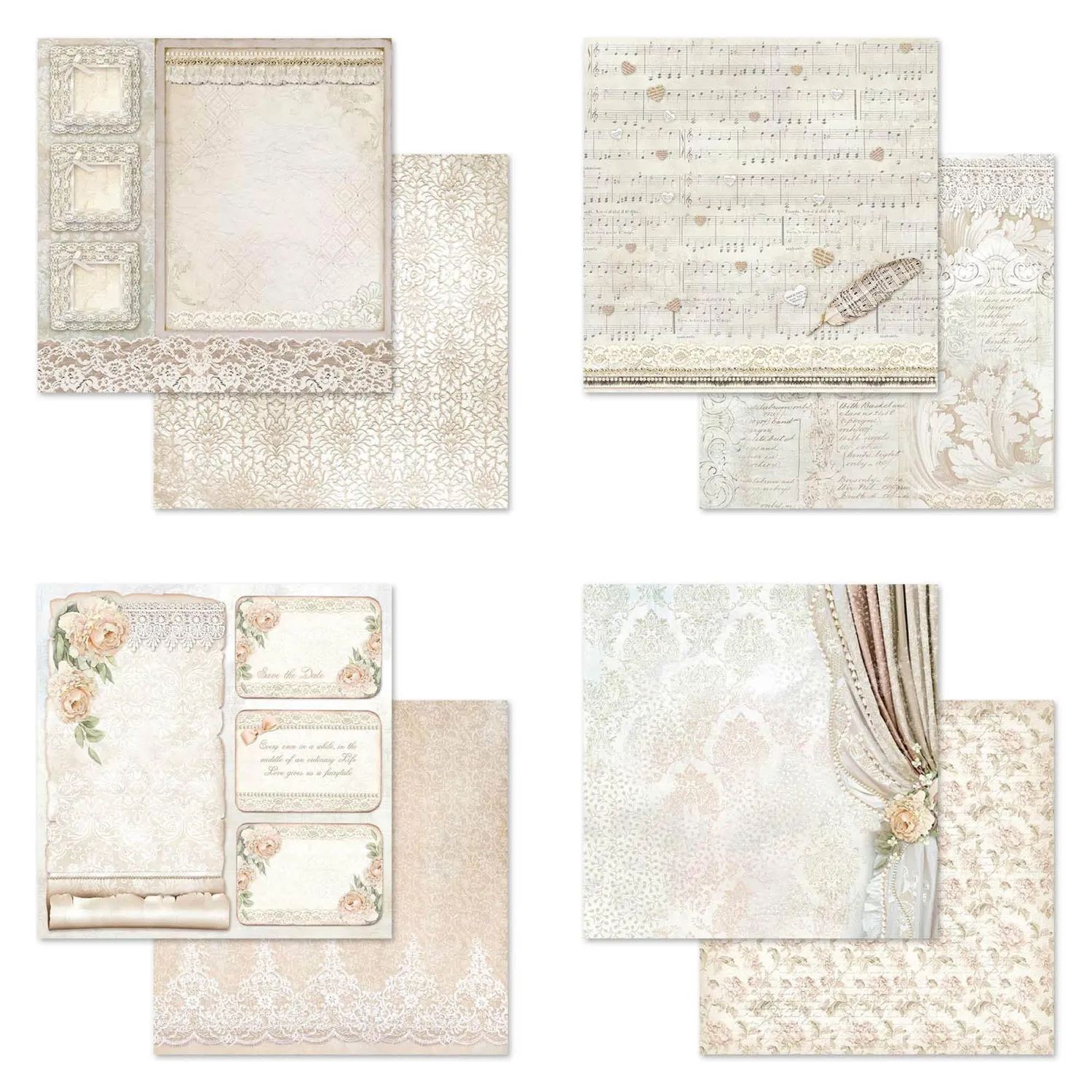 Stamperia Ceremony Scrapbook Papier Block 30,5x30,5cm beidseitig