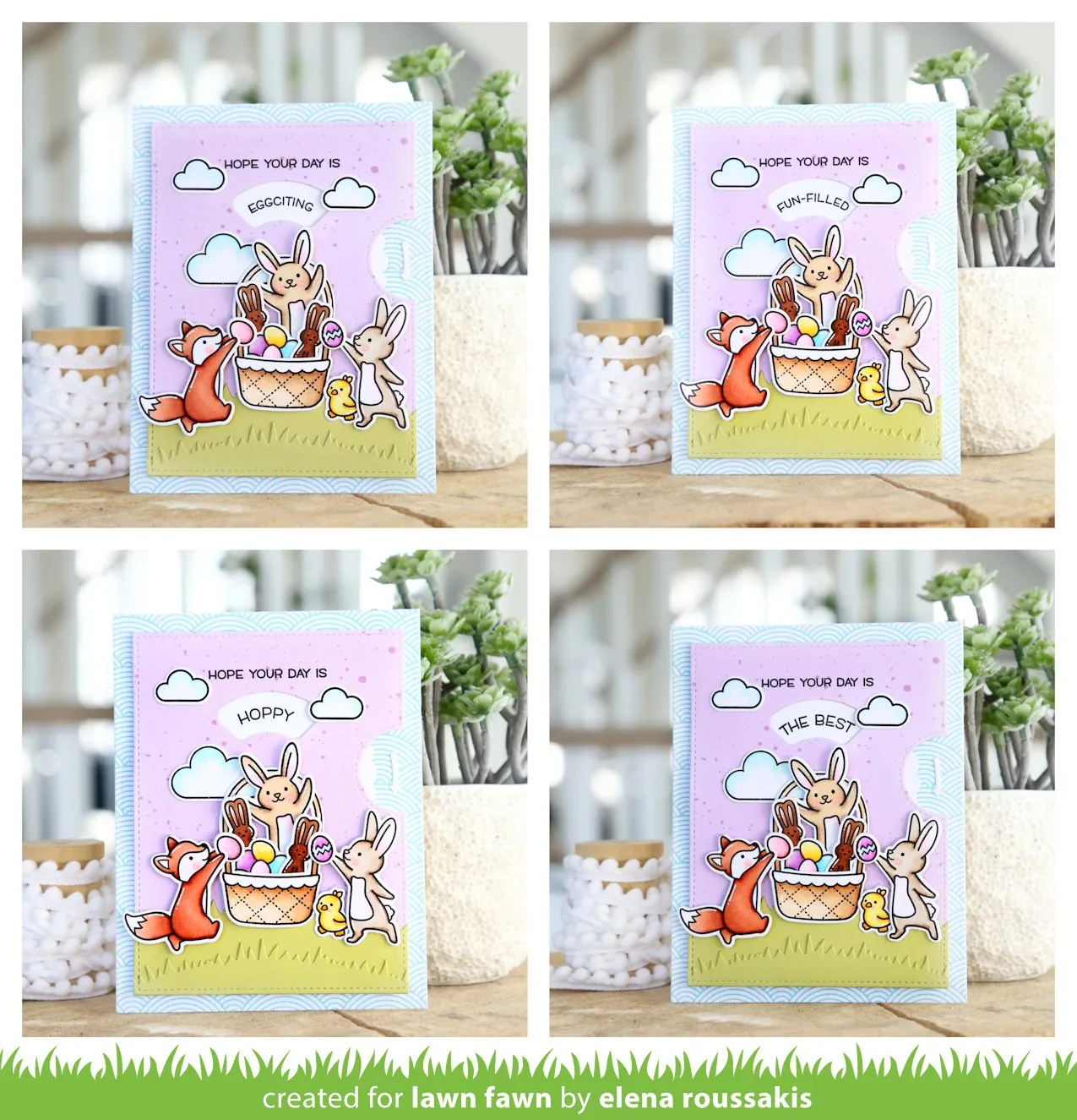 Lawn Fawn Reveal Wheel Spring Sentiments Stempelset LF1900