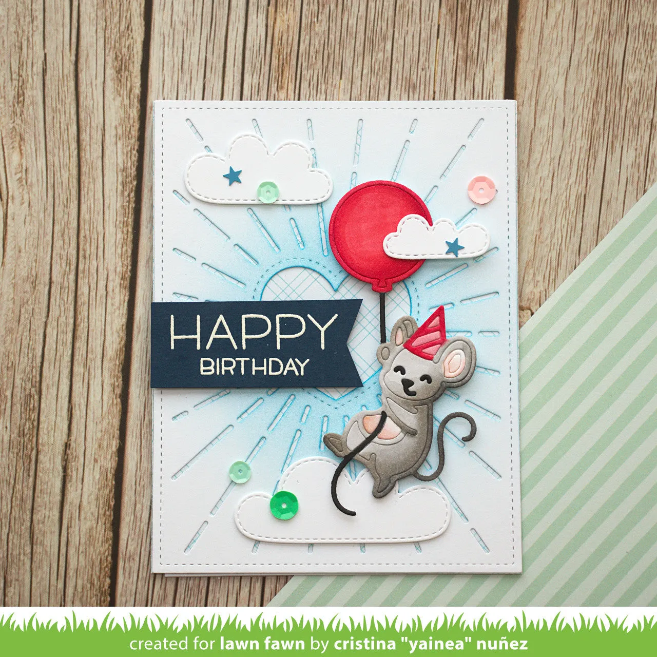 Lawn Fawn Party Mouse LF3732 Stanzschablone Maus 3-tlg.