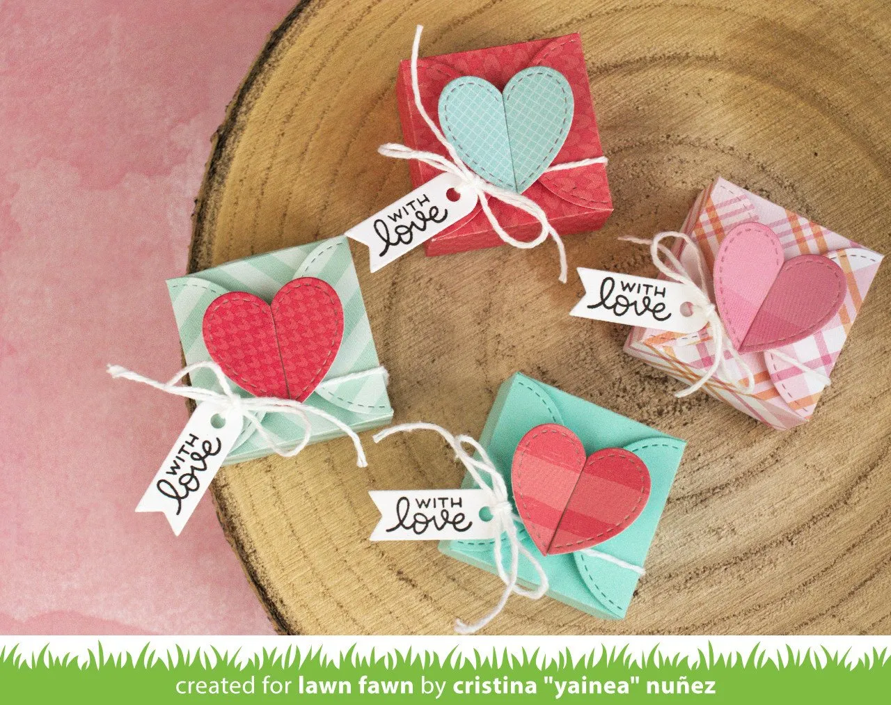 Lawn Fawn Heart Treat Box Lawn Cuts Geschenkbox