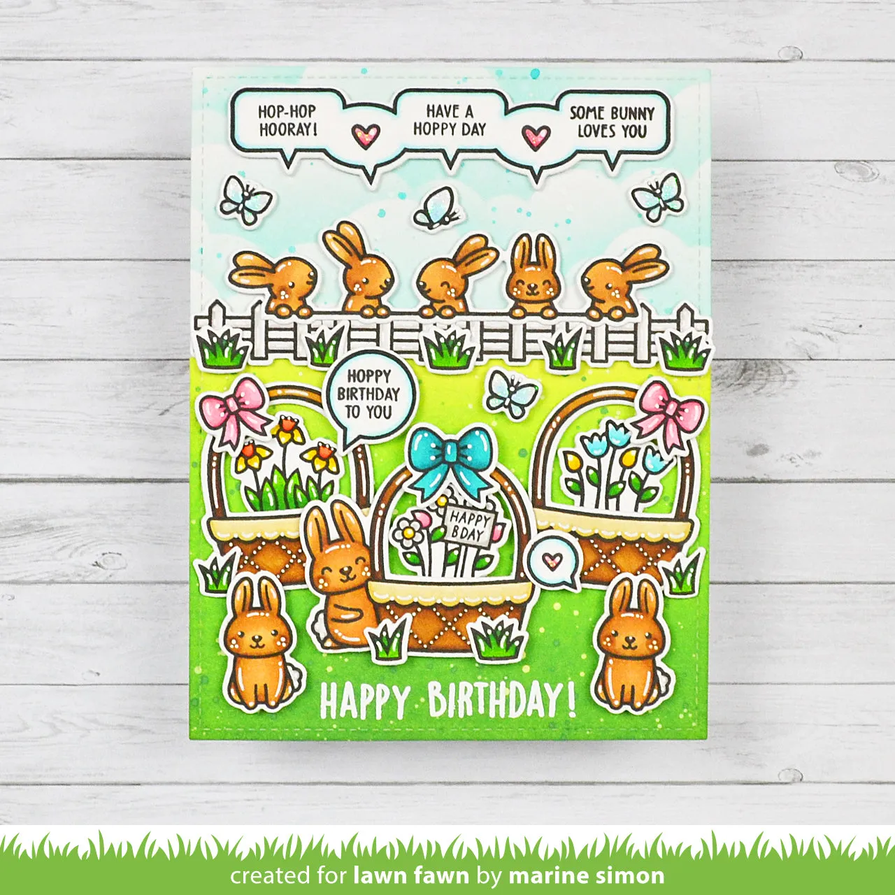 Lawn Fawn Spring Basket Birthday Stempelset Hase