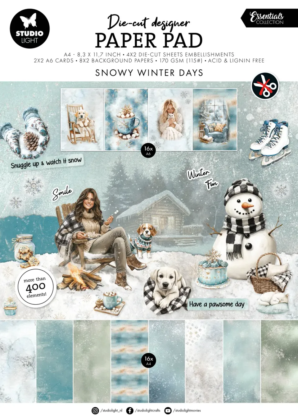 StudioLight Essentials Snowy Winter Days Die-Cut Block 28-tlg