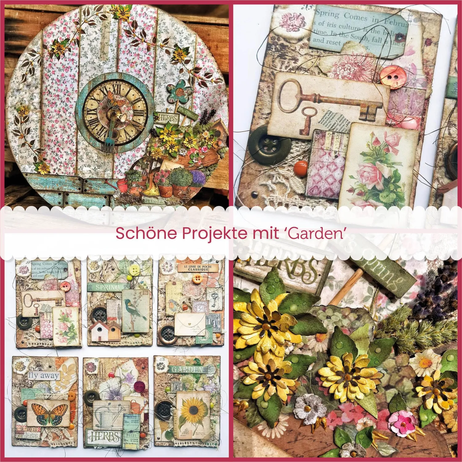 Stamperia Garden Scrapbookpapier 30,5x30,5cm beidseitig 10 Blatt