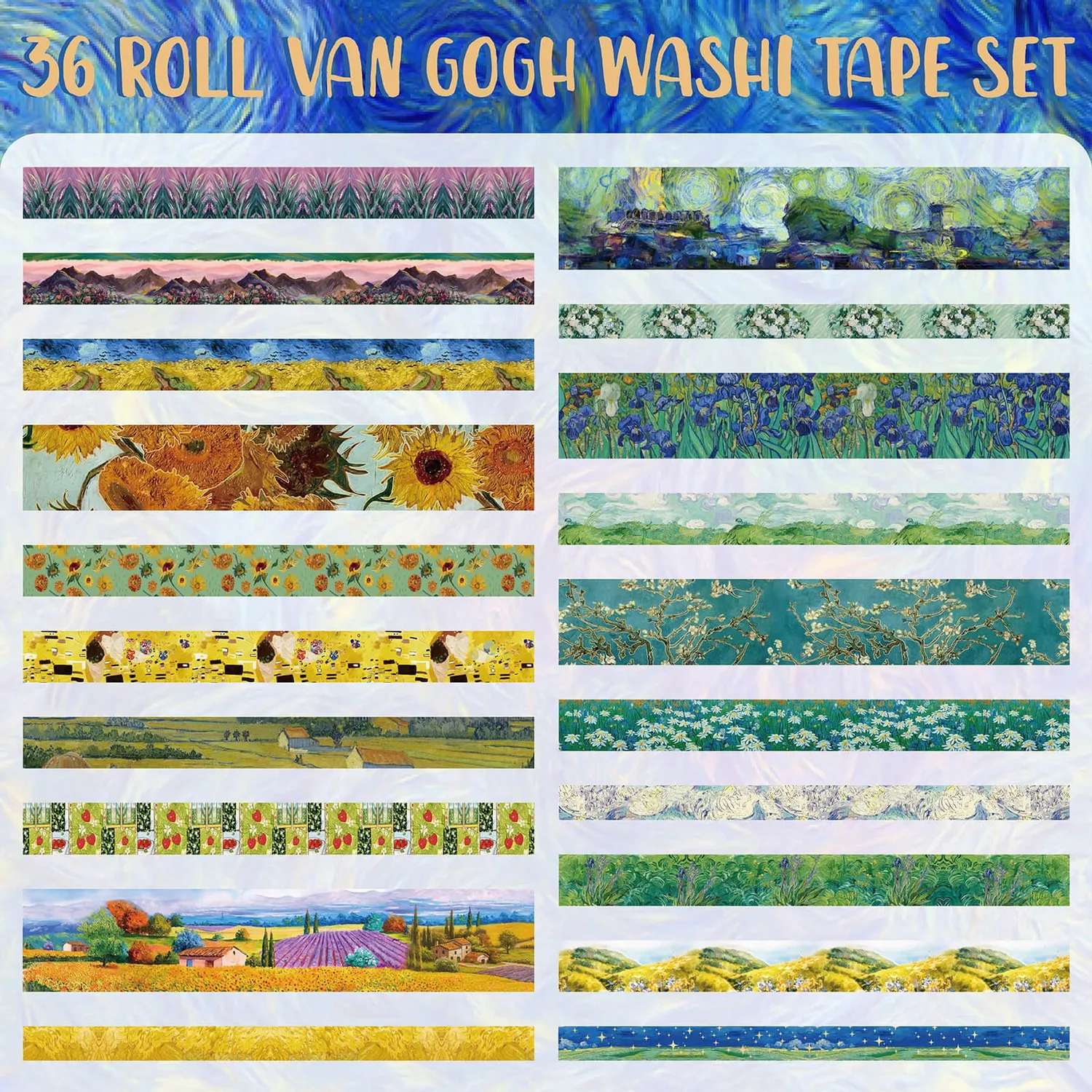 Ieebee Van Gogh Washi Tape Set 36 Rollen Kunst