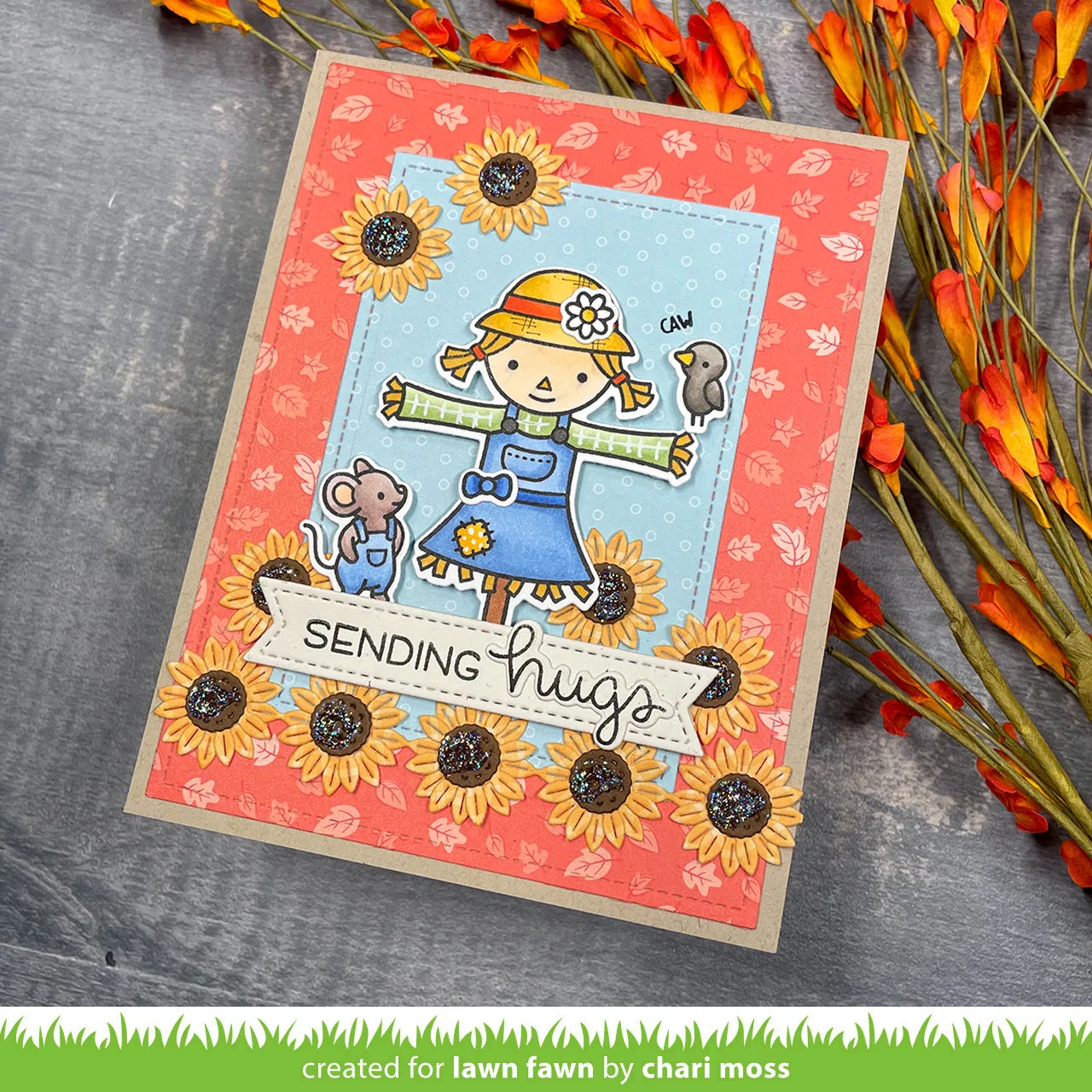 Lawn Fawn Sunflower Border Stanze 6-teilig Blumen