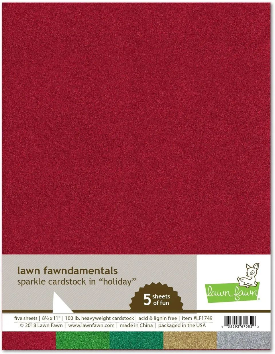 Lawn Fawn Sparkle Cardstock Holiday Farbkarton 5-tlg