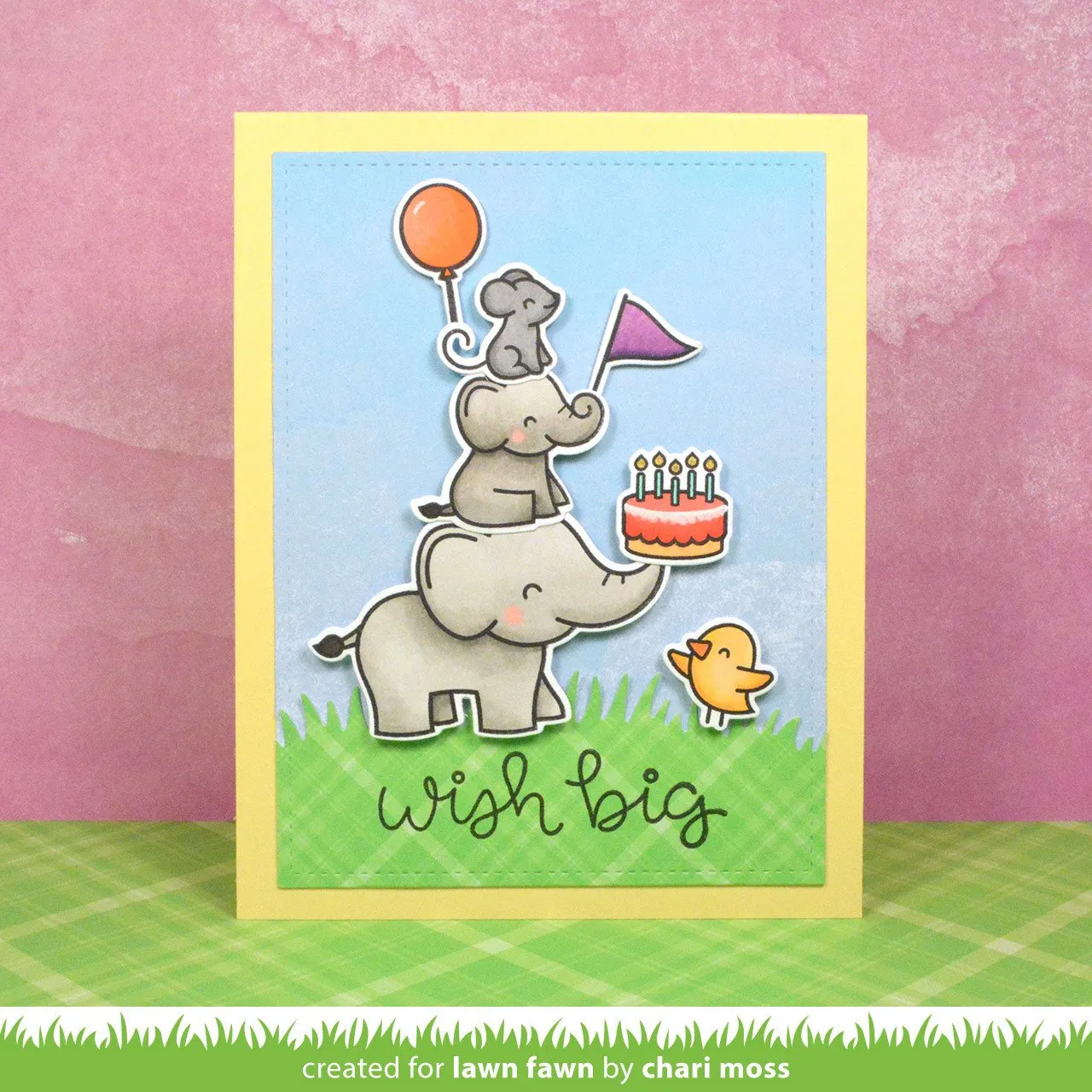 Lawn Fawn Elphie Selfie Clear Stamps Elefant Geburtstag