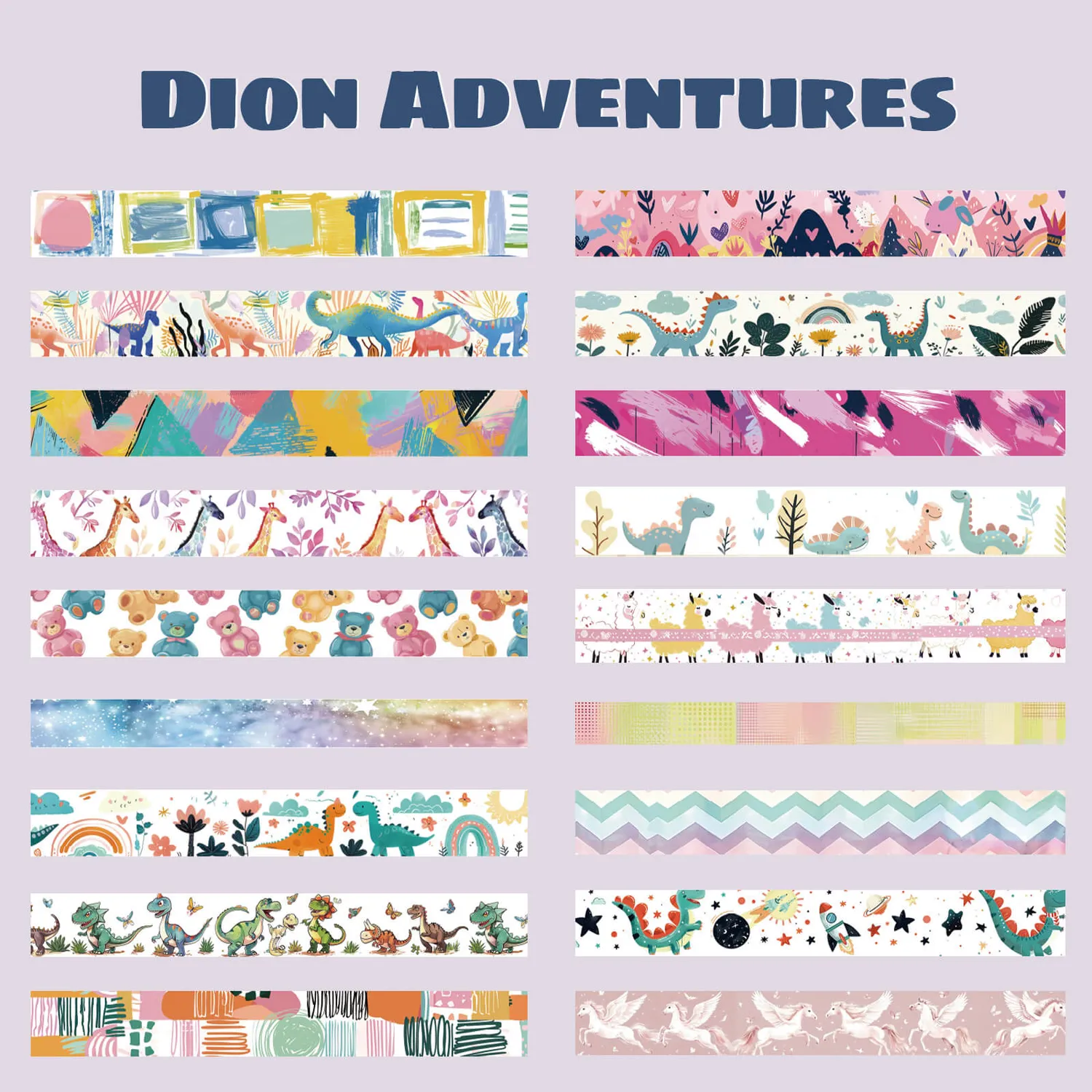 Ieebee Dino Washi Tape Set 27 Rollen Cartoon