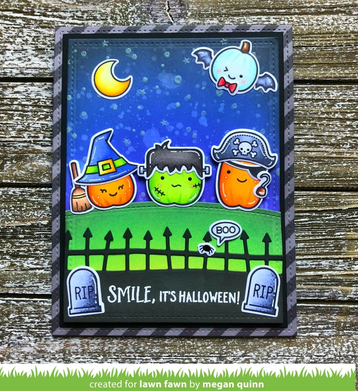 Lawn Fawn Spooky Fence Border Stanzschablone Halloween