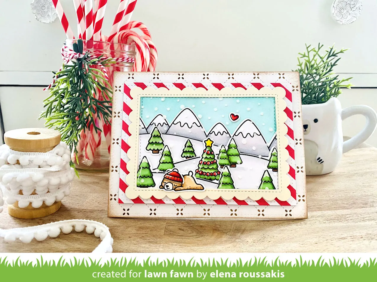 Lawn Fawn Pop-Up Be Merry Stanzschablone Weihnachten