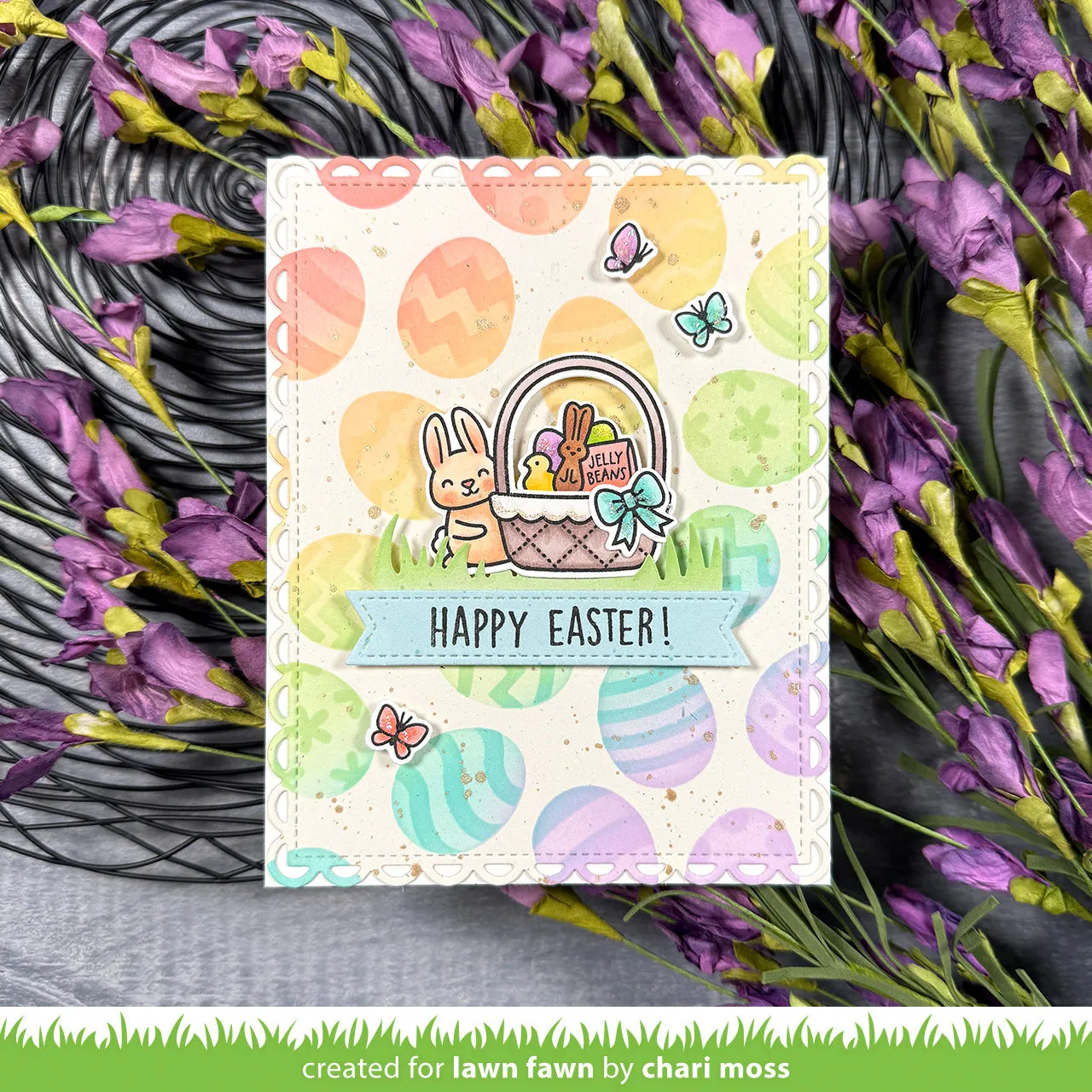 Lawn Fawn Easter Egg Hintergrund Schablonen 2-teilig Ostern