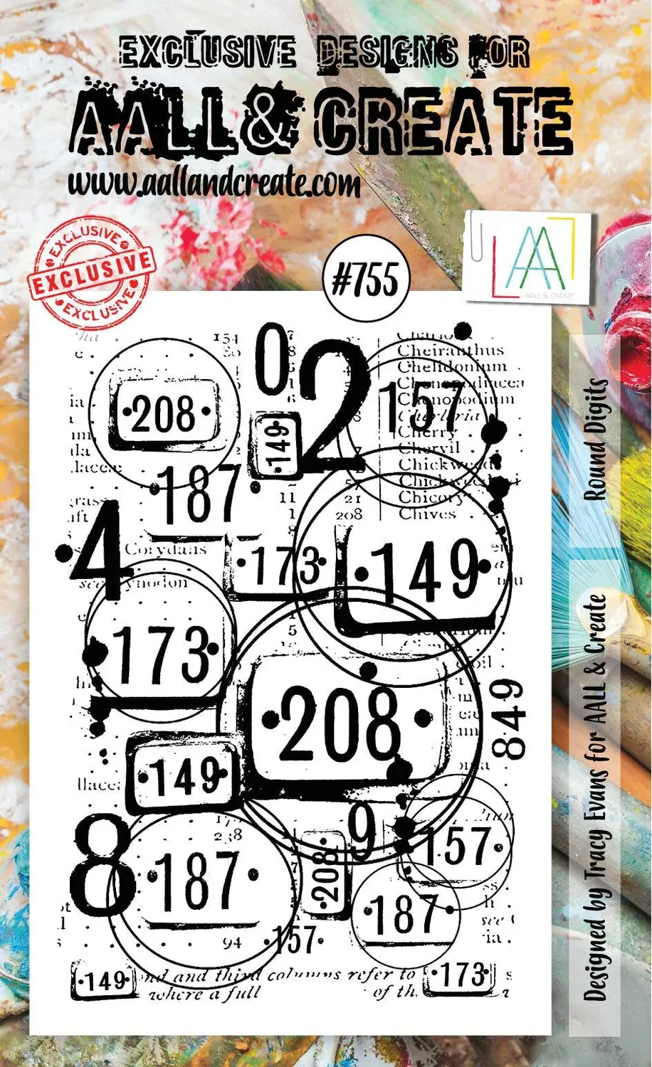 AALL and Create #755 Round Digits Stempelset A6 Zahlen