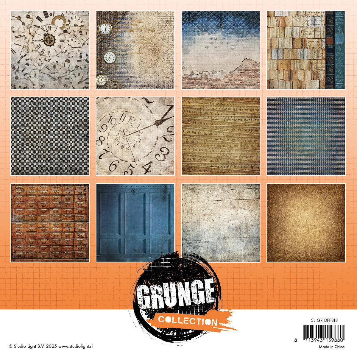 StudioLight Grunge Collection Background Papierblock 20x20 cm Grunge
