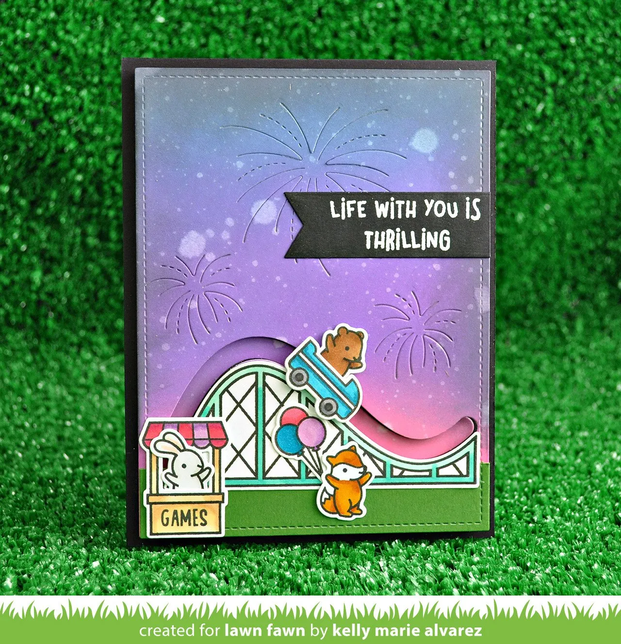Lawn Fawn Coaster Critters Stempelset Geburtstag