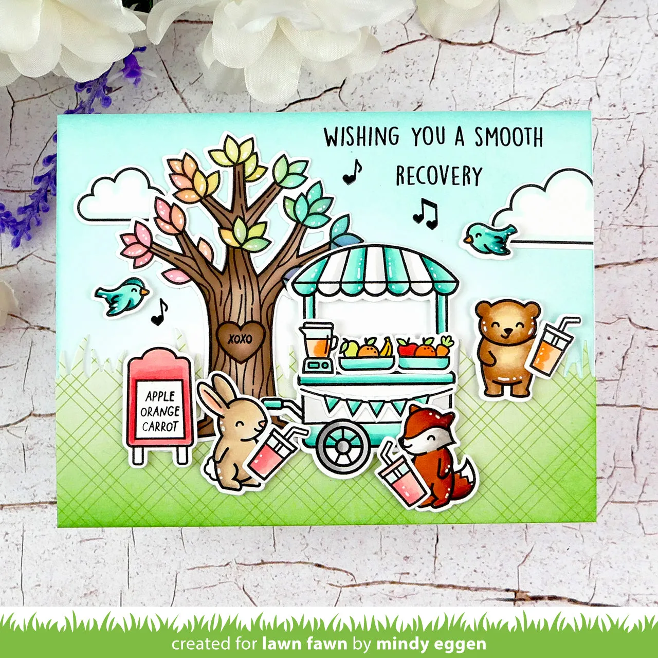 Lawn Fawn Heart Tree Clear Stamps Stempelset Herzbaum