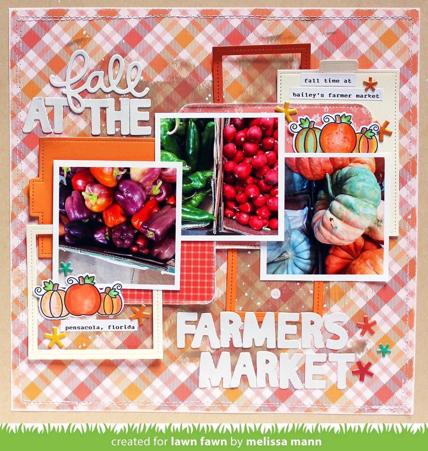 Lawn Fawn Favorite Flannel Fall Designpapier 12x12 12 Blatt Karo