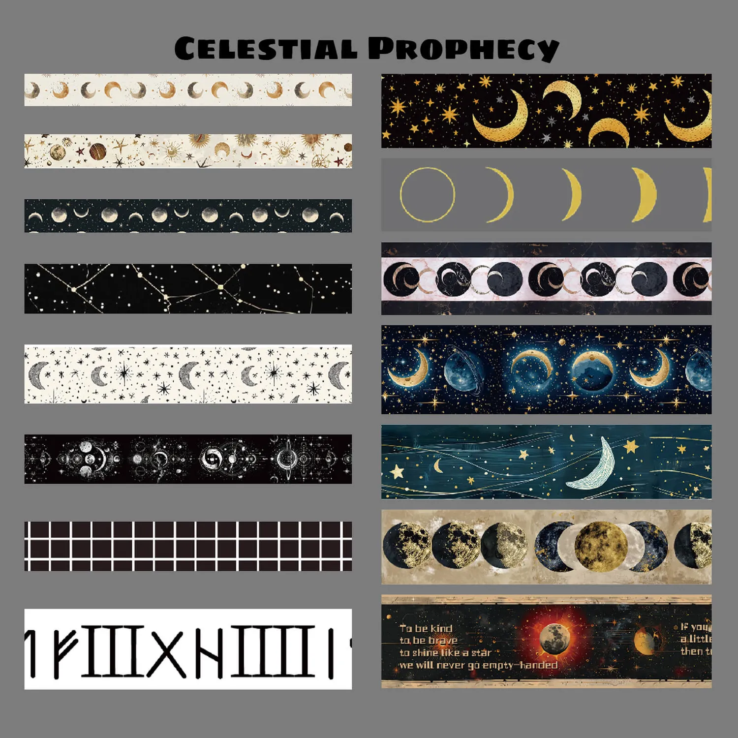 Ieebee Vintage Galaxy Washi Tape Set 25 Rollen Zodiac