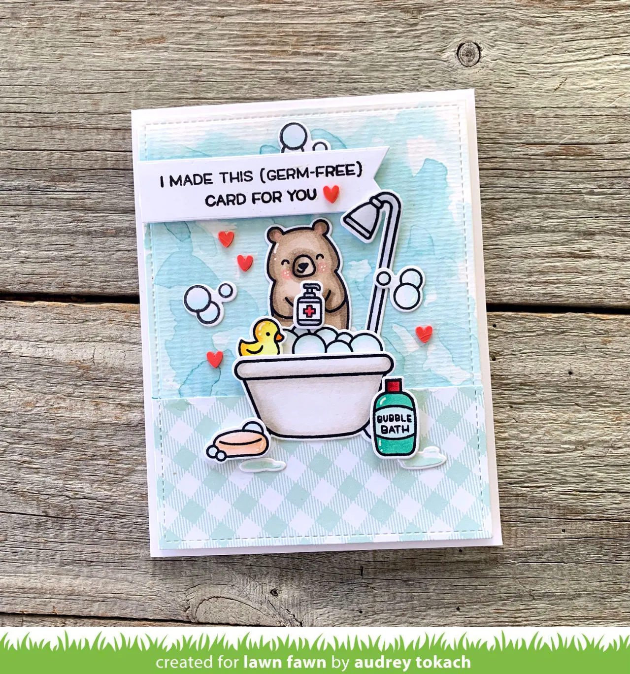 Lawn Fawn Germ-Free Bear Stempelset Bär Hygiene
