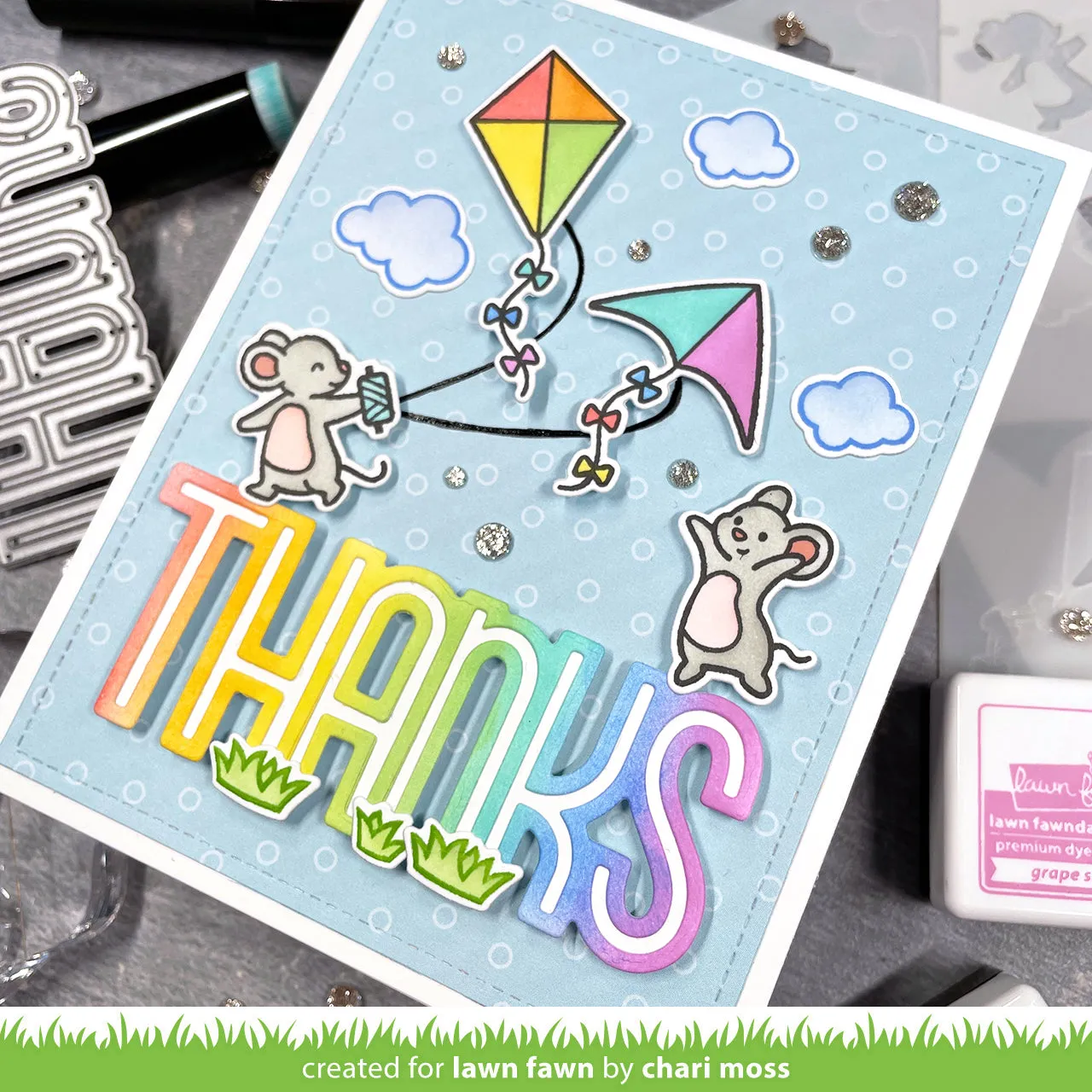 Lawn Fawn Whoosh Kites Coloring Stencils Schablone 3-teilig