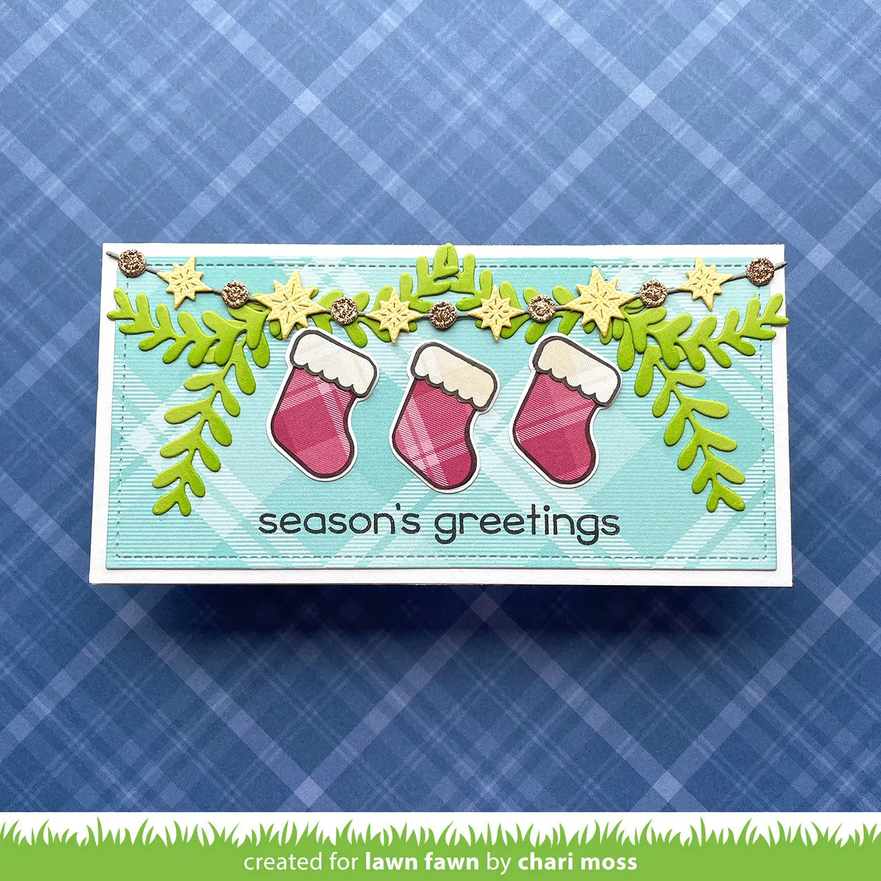 Lawn Fawn Sparkle Garland Borders Stanzen Weihnachten
