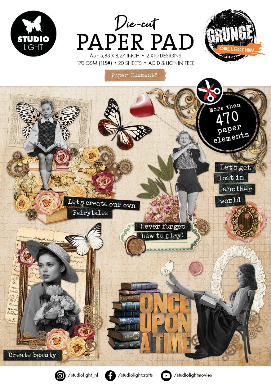 StudioLight Grunge Vintage Flowers Die-cut Papier Elemente
