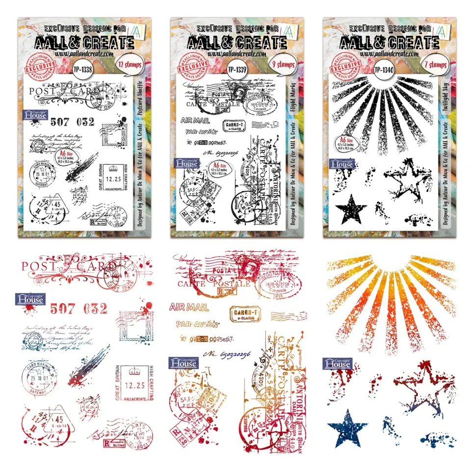 AALL and Create Postcard Sky Stempel Bundle A6 3-teilig