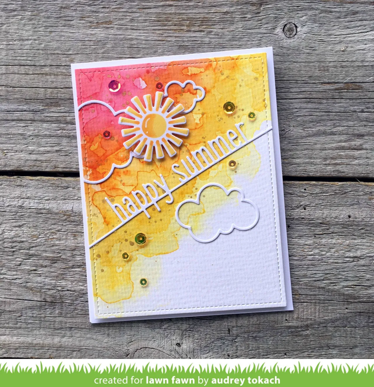 Lawn Fawn Happy Summer Line Border Stanzschablone Sommer