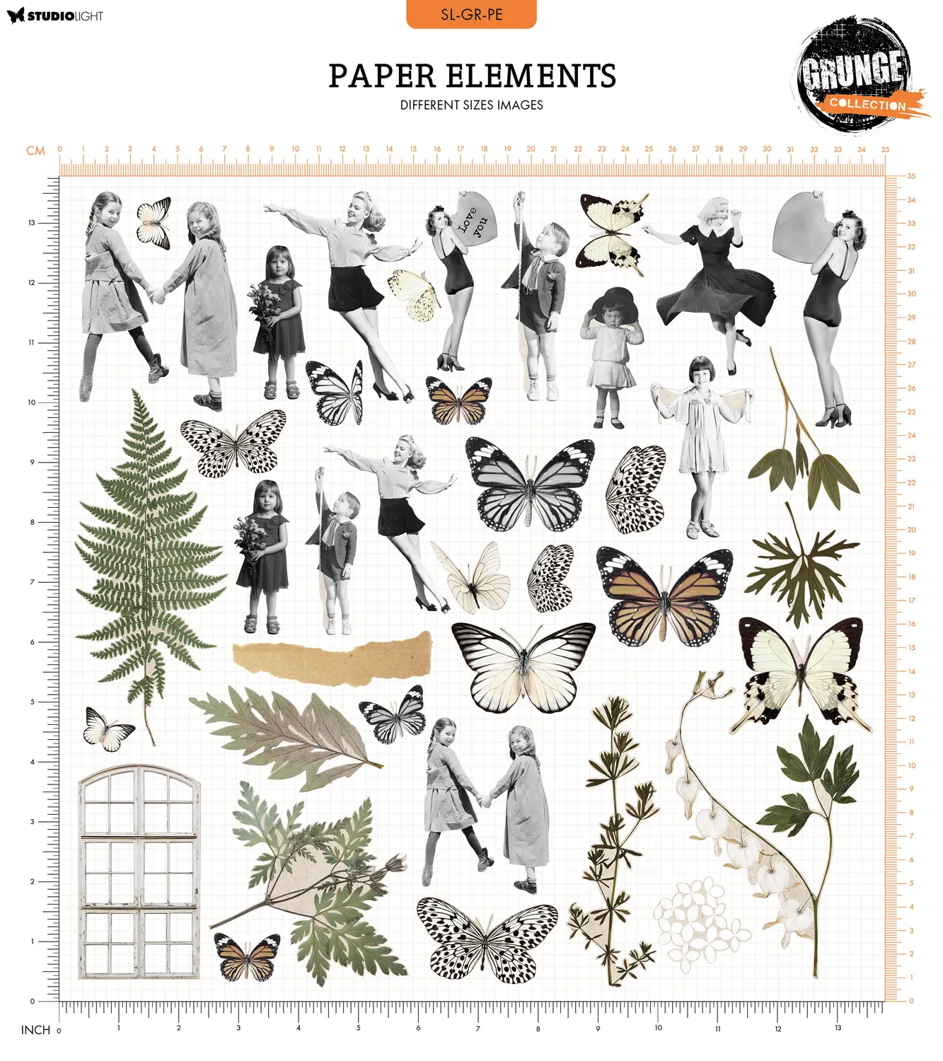 StudioLight Grunge People Botanics Papierelemente Vintage