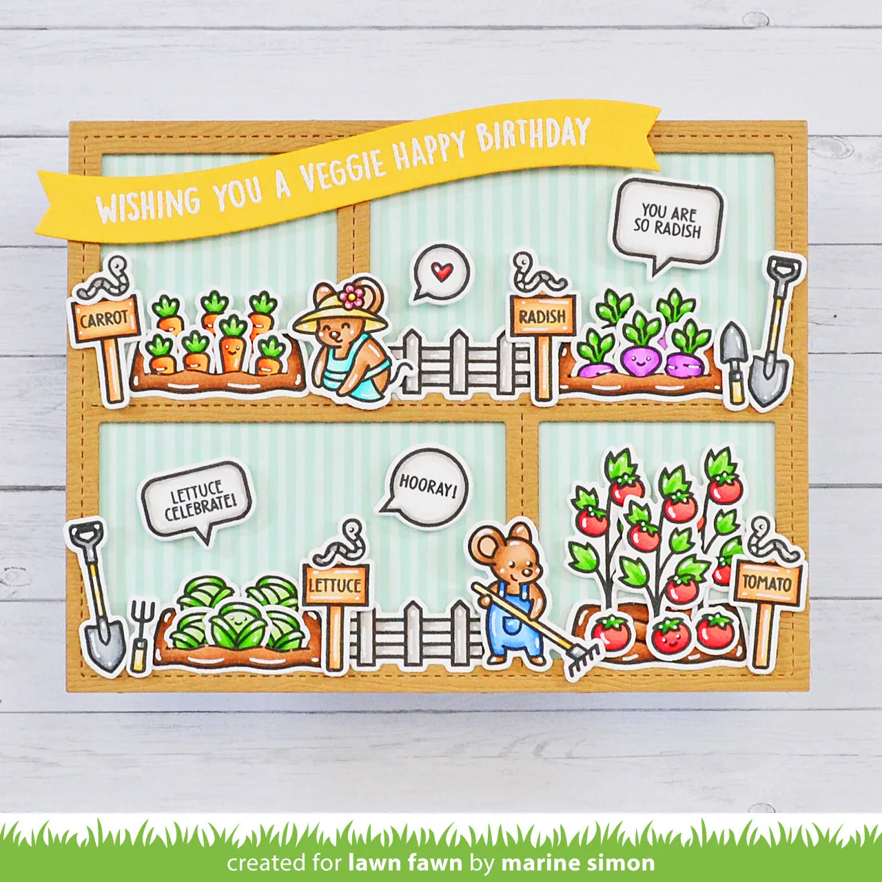 Lawn Fawn Veggie Happy Add-On Stempelset Gemüse