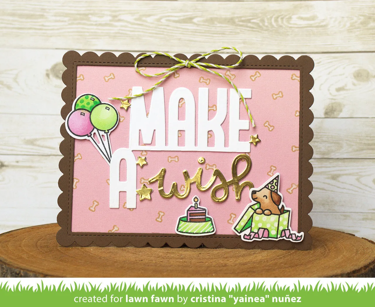 Lawn Fawn Giant Make A Wish Lawn Cuts Stanze Geburtstag