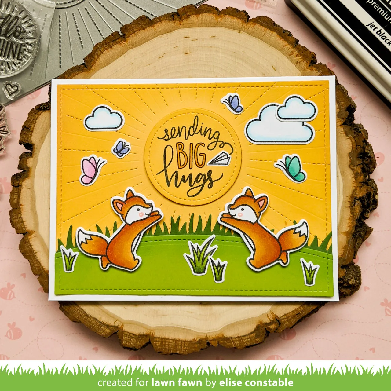 Lawn Fawn Sunburst Backdrop Stanzschablonen Sonne