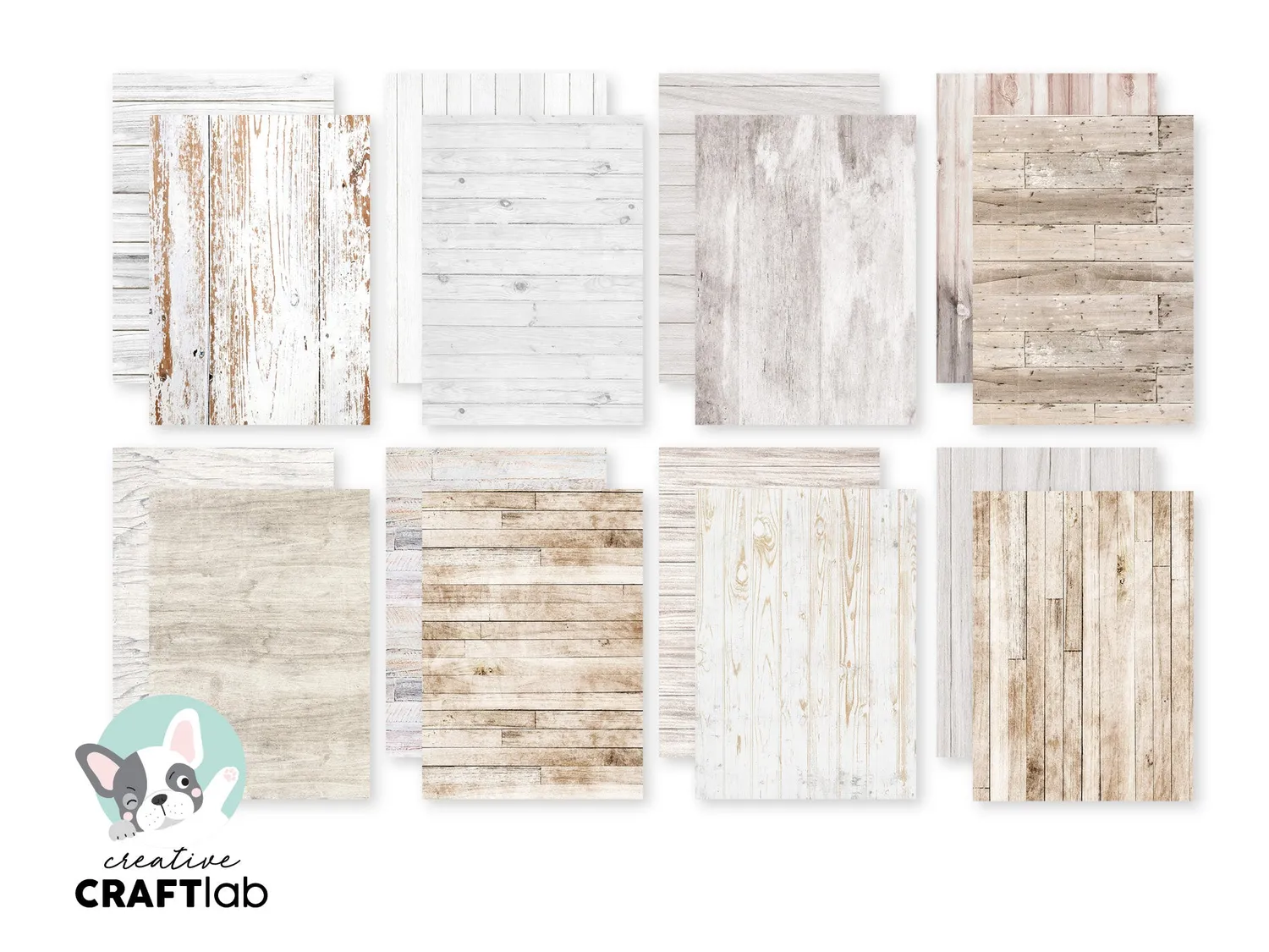 StudioLight Creative Craftlab Designpapier White Wood 24 Blatt