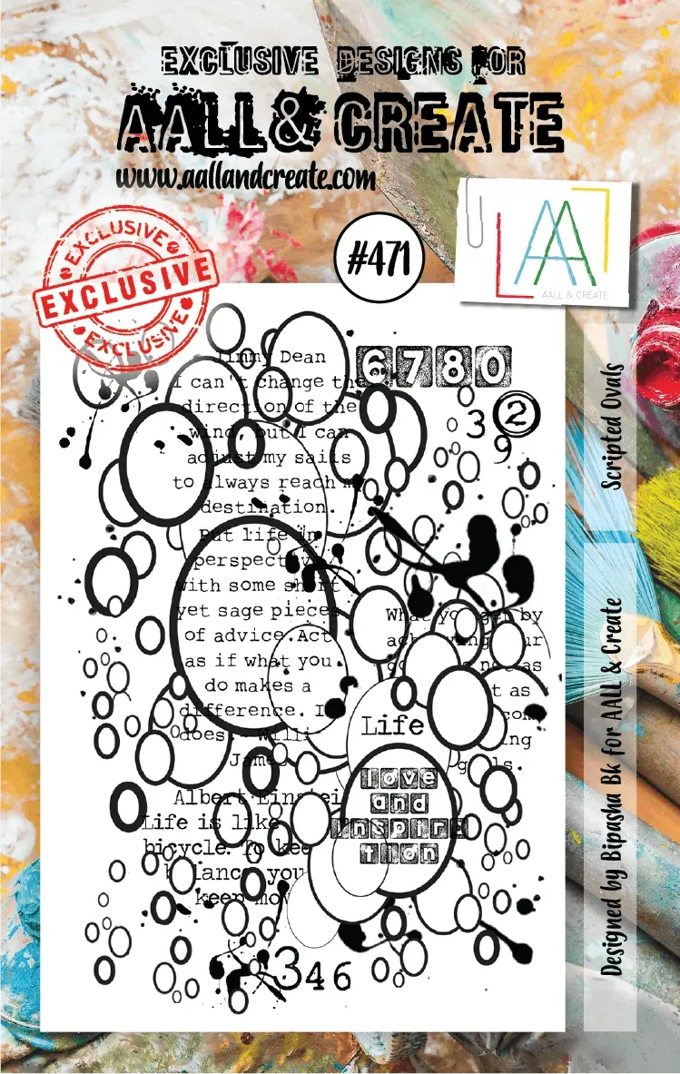 AALL and Create 471 Scriped Ovals Stempelset A7 Hintergründe