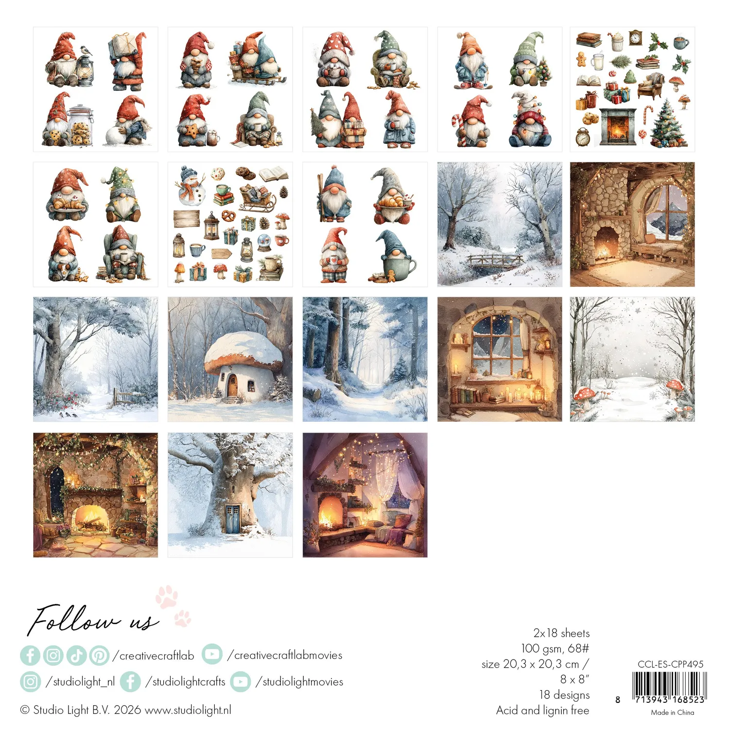 StudioLight Creative Craftlab James the gnome Collageblock 36 Blatt