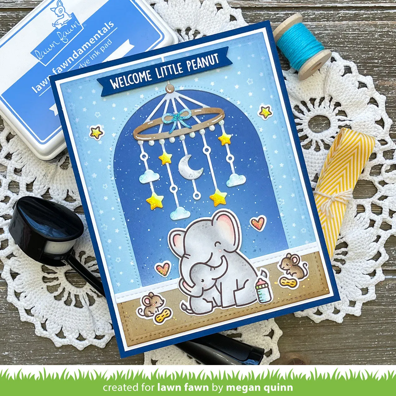 Lawn Fawn Moon and Stars Mobile Stanzschablone