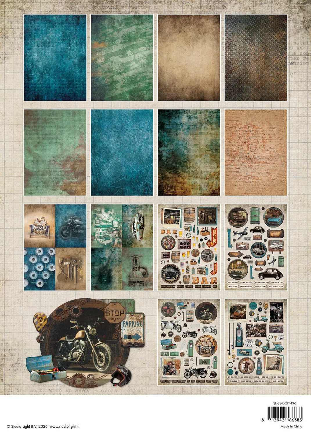 StudioLight Essentials Gearhead Workshop Die-Cut Block 28 Blatt