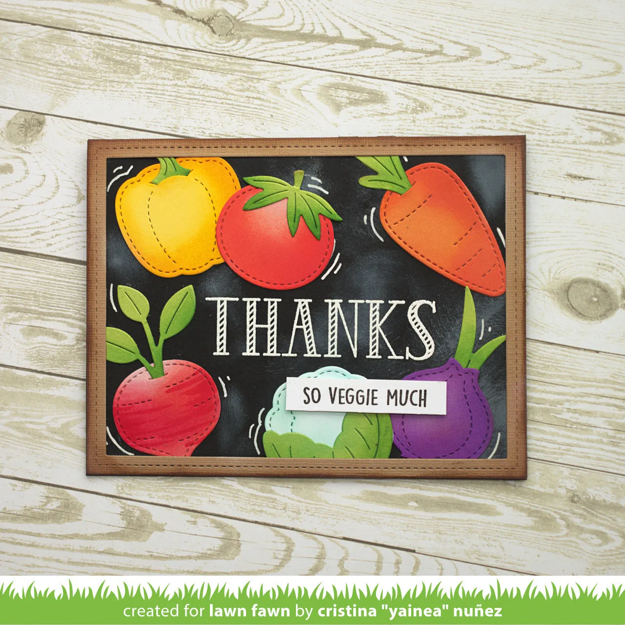 Lawn Fawn Stitched Garden Veggies Stanzschablonen 12-teilig