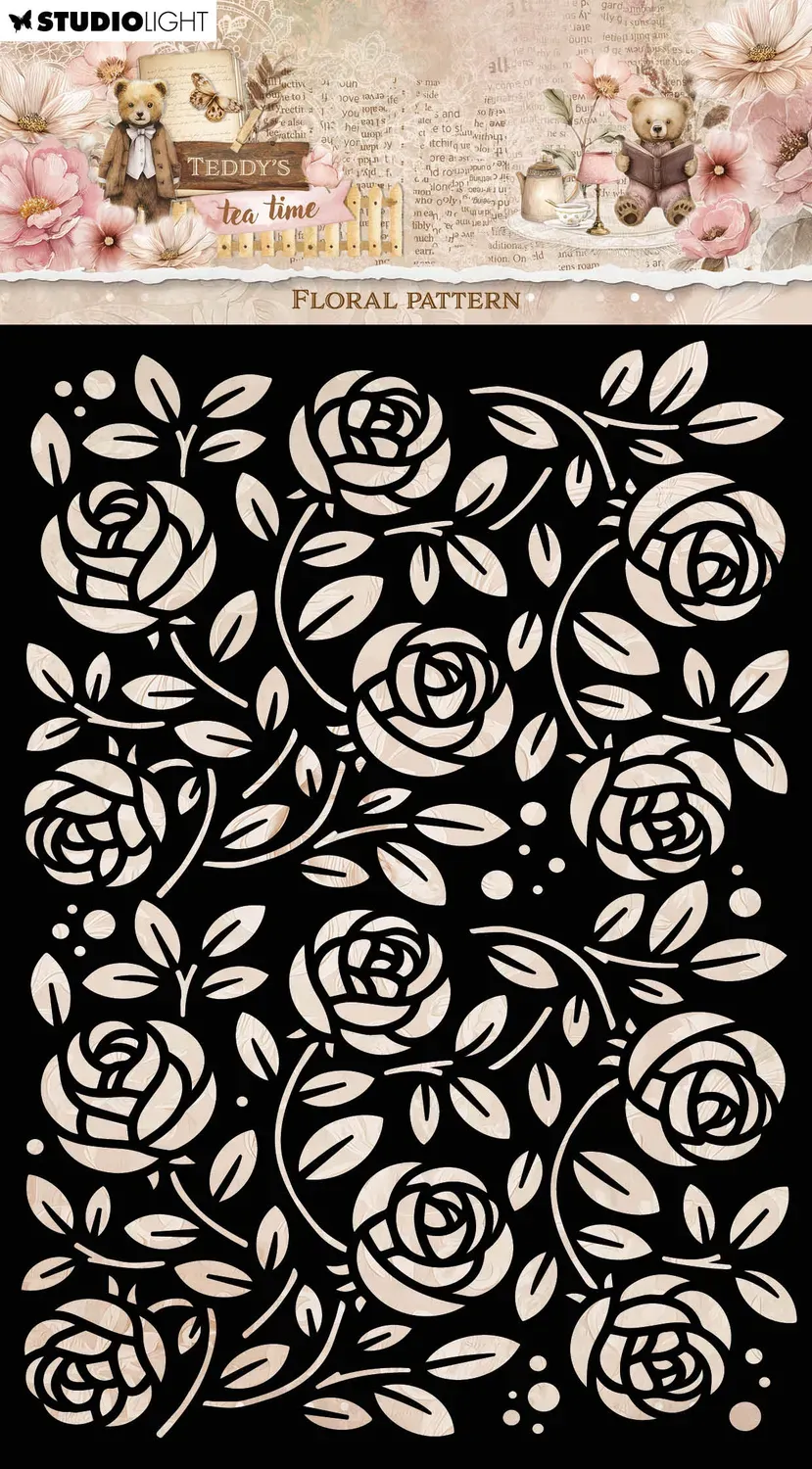 StudioLight Teddy's Tea Time Schablone Floral Pattern Blumen