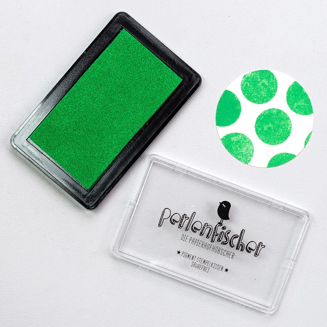 Perlenfischer Stempelkissen Grasgrün groß Pigment