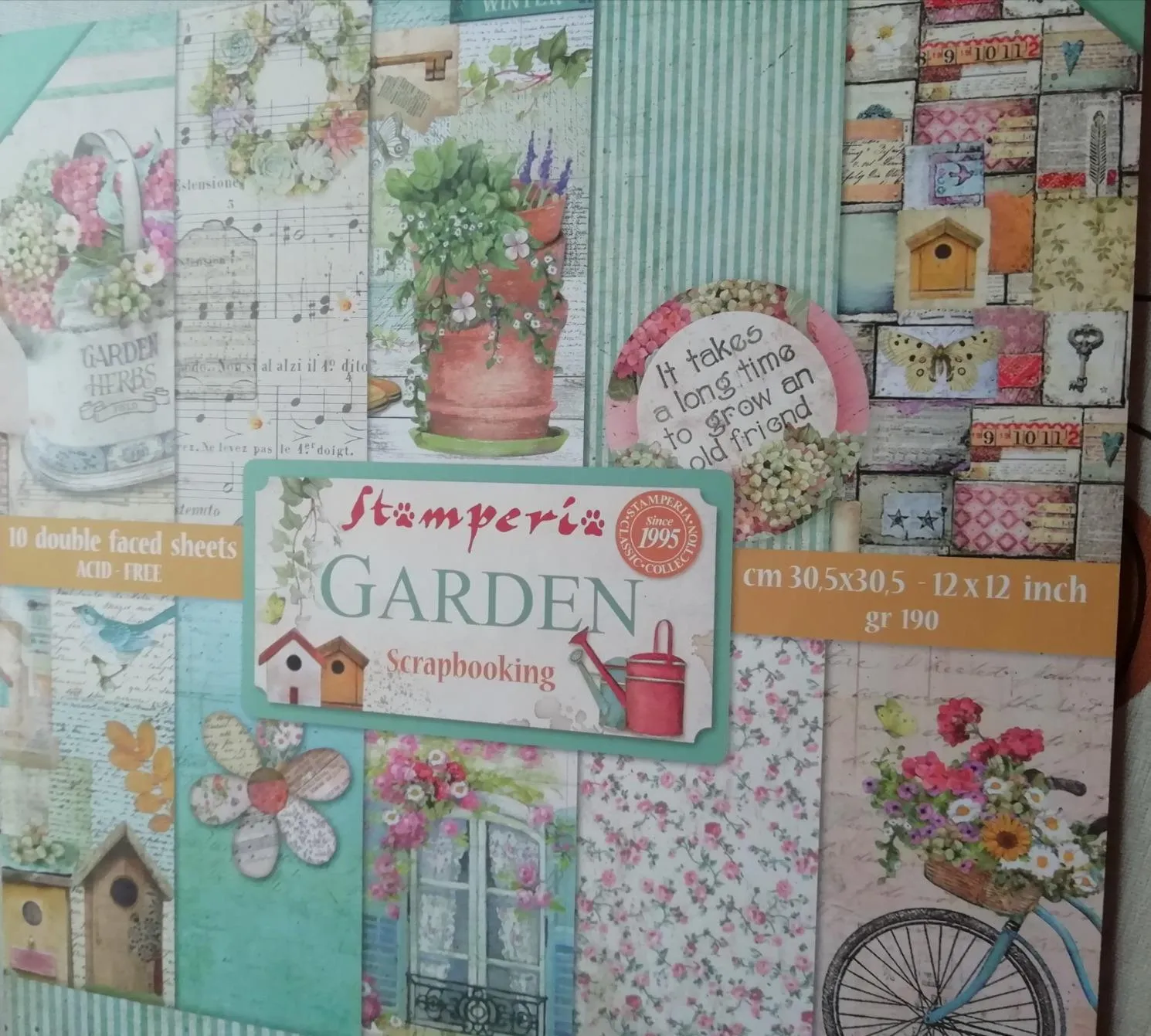 Stamperia Garden Scrapbookpapier 30,5x30,5cm beidseitig 10 Blatt