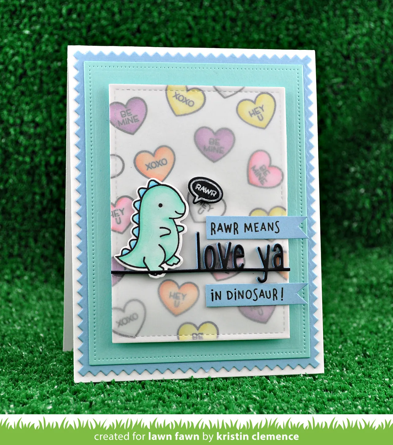 Lawn Fawn Love Ya Line Border Stanzen Schriftzug