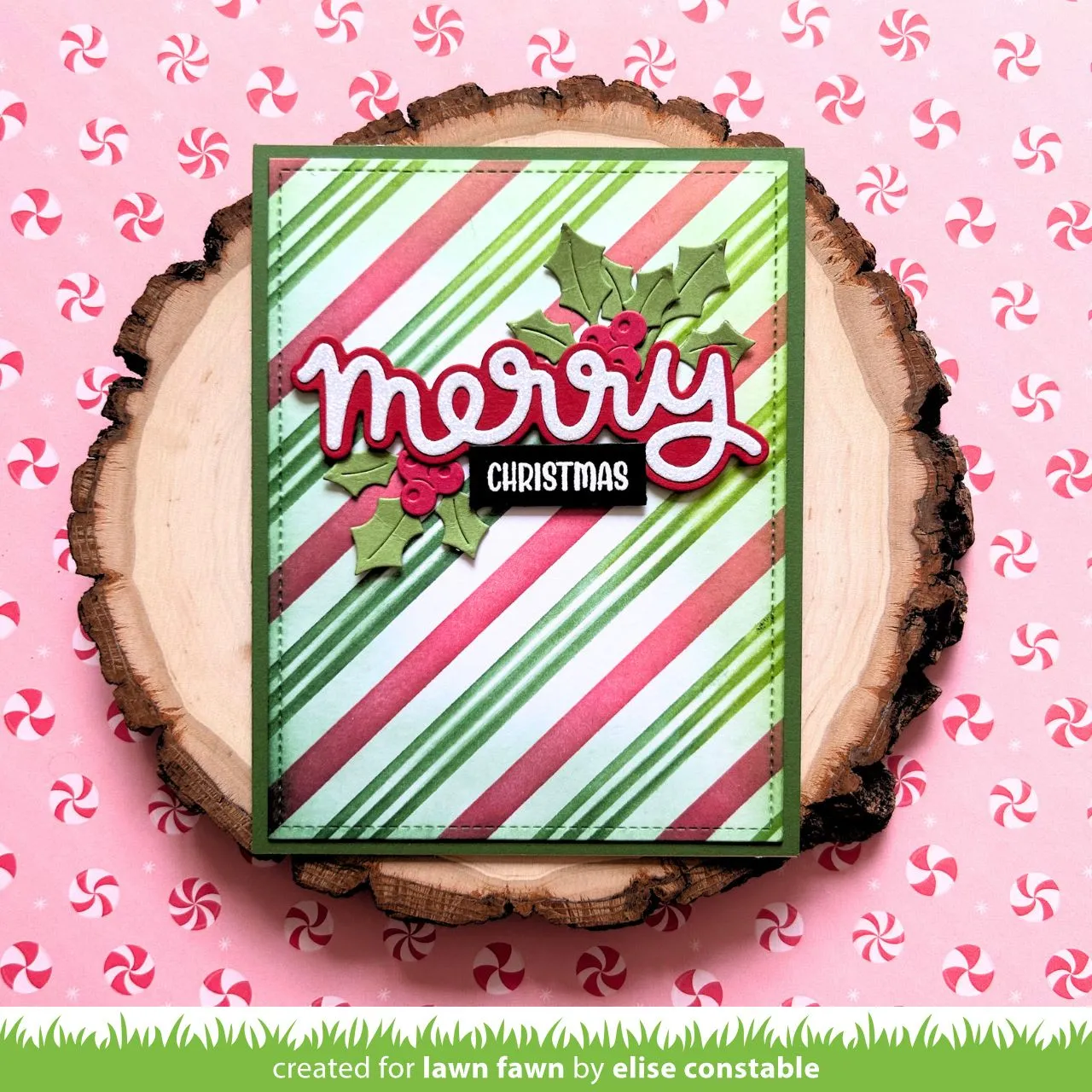 Lawn Fawn Peppermint Stripes Stencils Zuckerstange 6x6