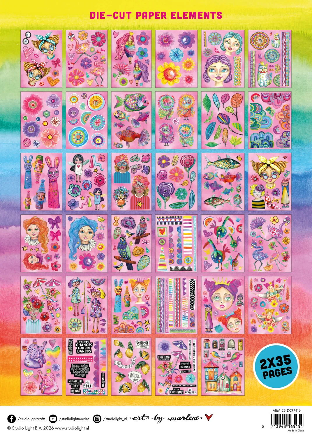 Art by Marlene 2026 Die-cut Paper Pad X-tra Big Elements 70 Blatt