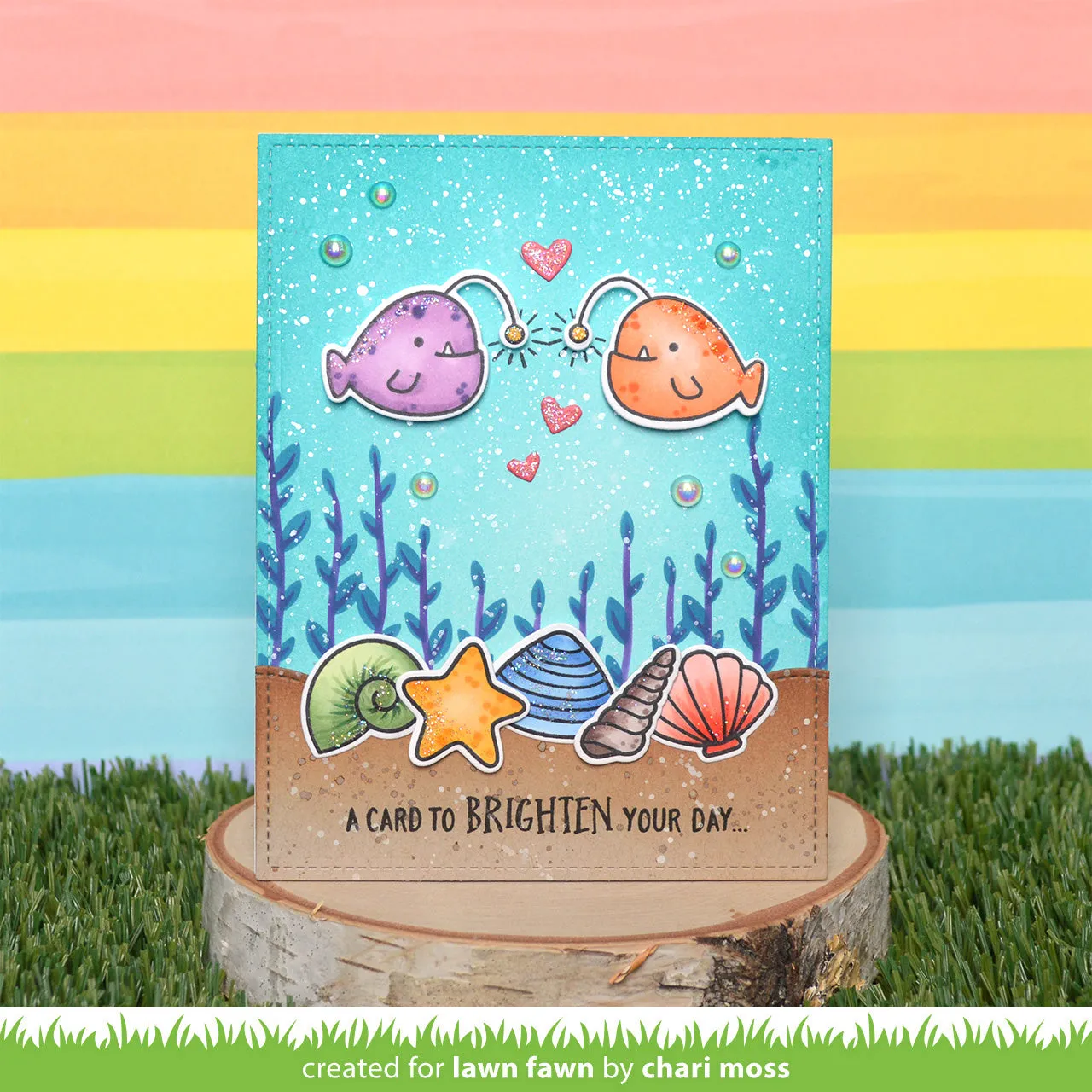 Lawn Fawn Anglerfish Flip-Flop LF2010 Clear Stempel gespiegelt