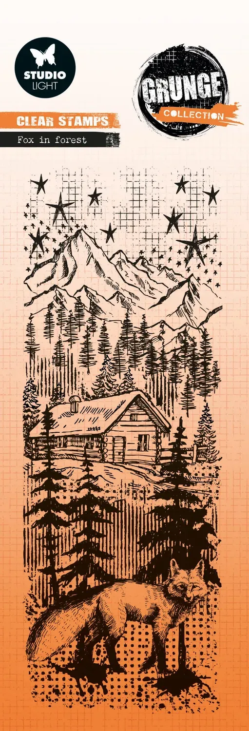 StudioLight Grunge Stempel Fox in Forest 72x197 mm