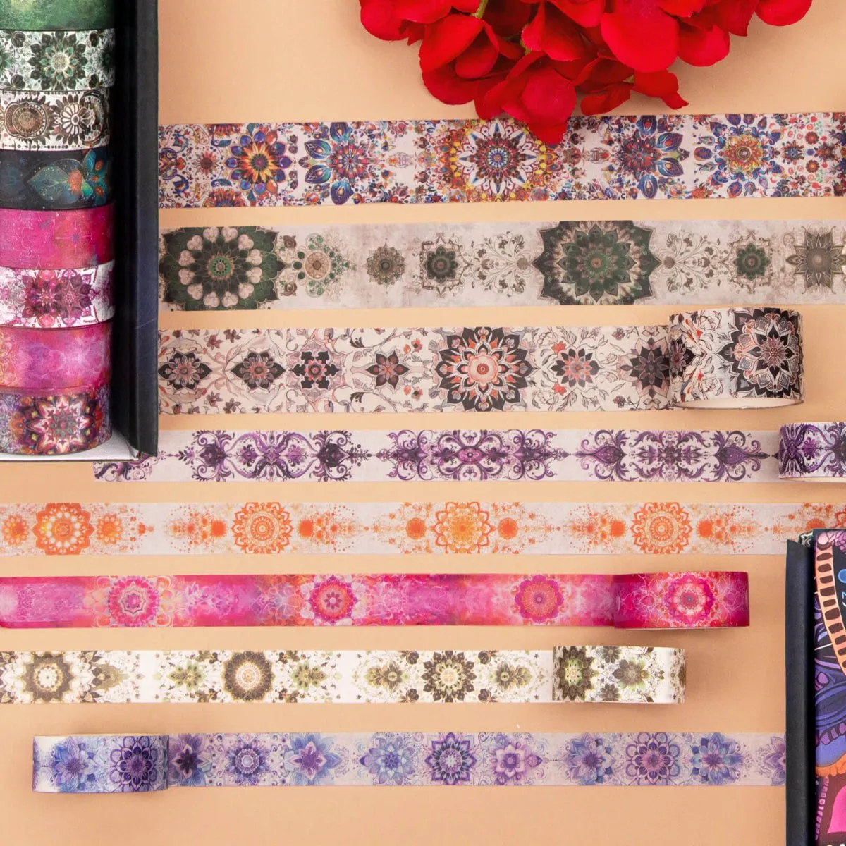 Ieebee Mandala Washi Tape Set 36 Rollen symmetrisch