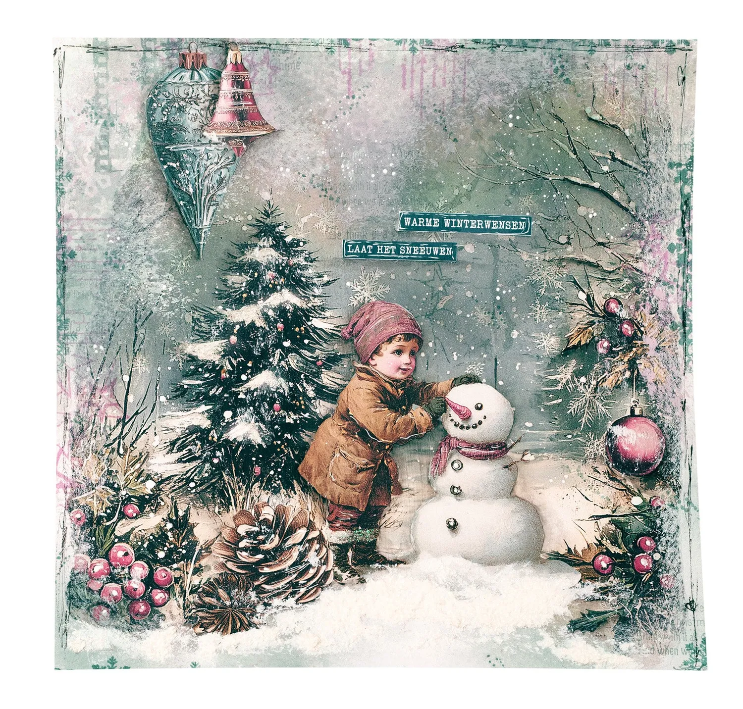 StudioLight Jenine's Mindful Art Christmas Blush Papier-Elemente 35-teilig rosa