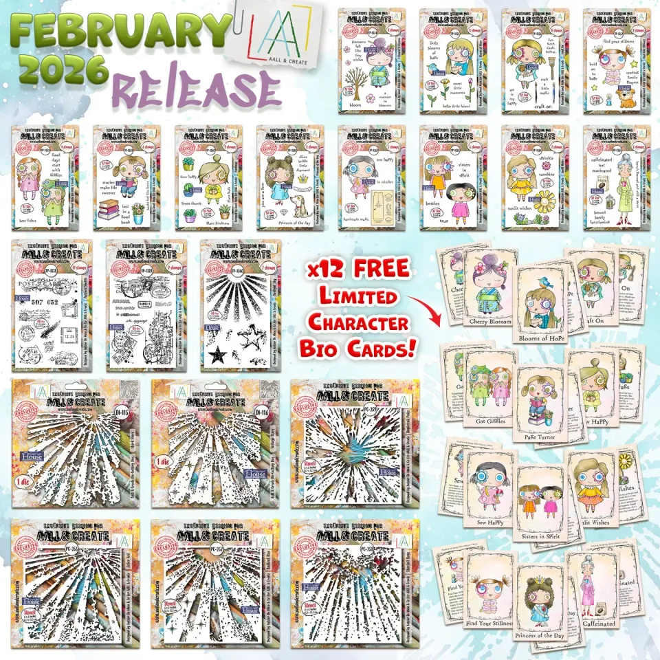 AALL and Create Februar 2026 Komplett-Set Stempel Schablone