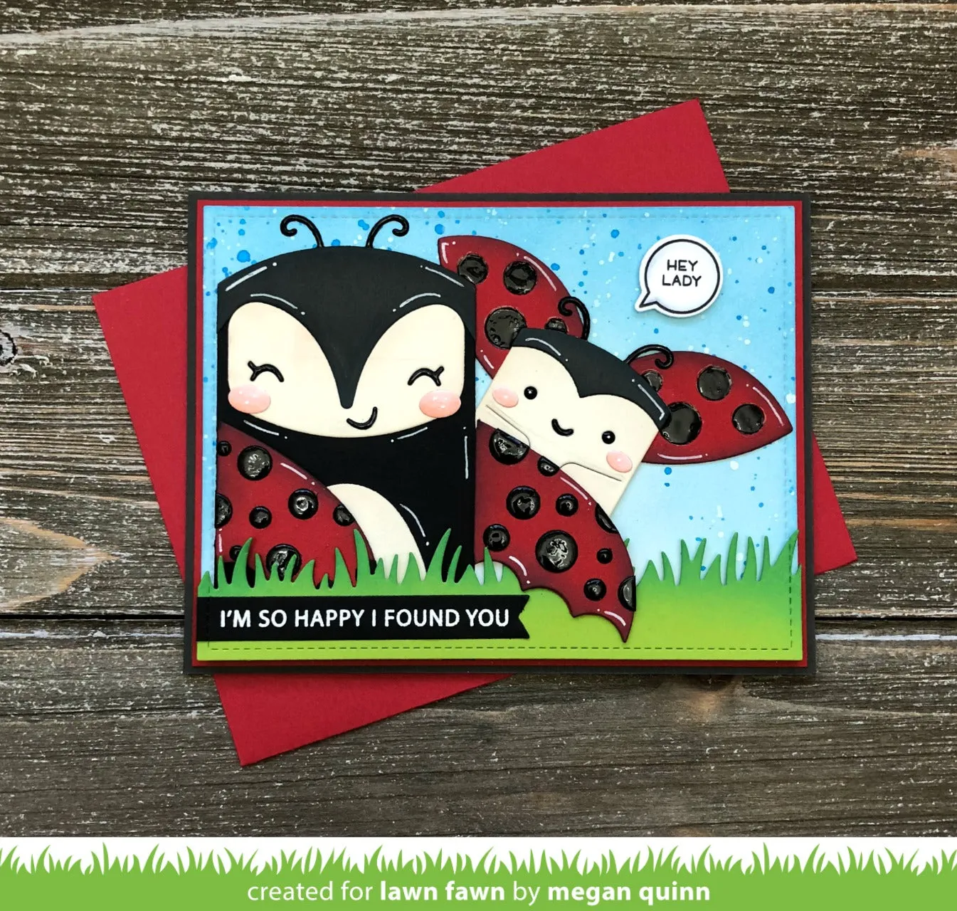 Lawn Fawn Tiny Gift Box Ladybug Stanzschablone Marienkäfer